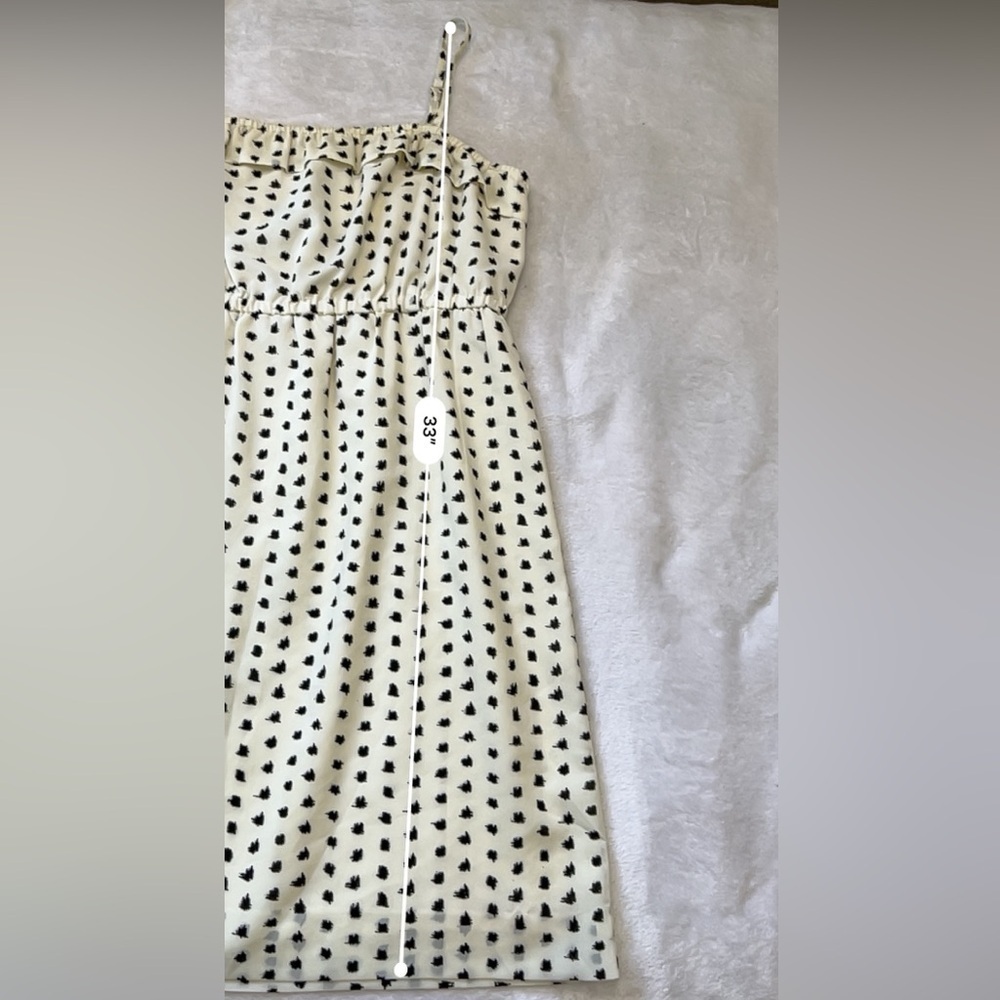 J.Crew Factory Candace Ink Dot Ruffle Mini Dress - White/Black M - Picture 7 of 10